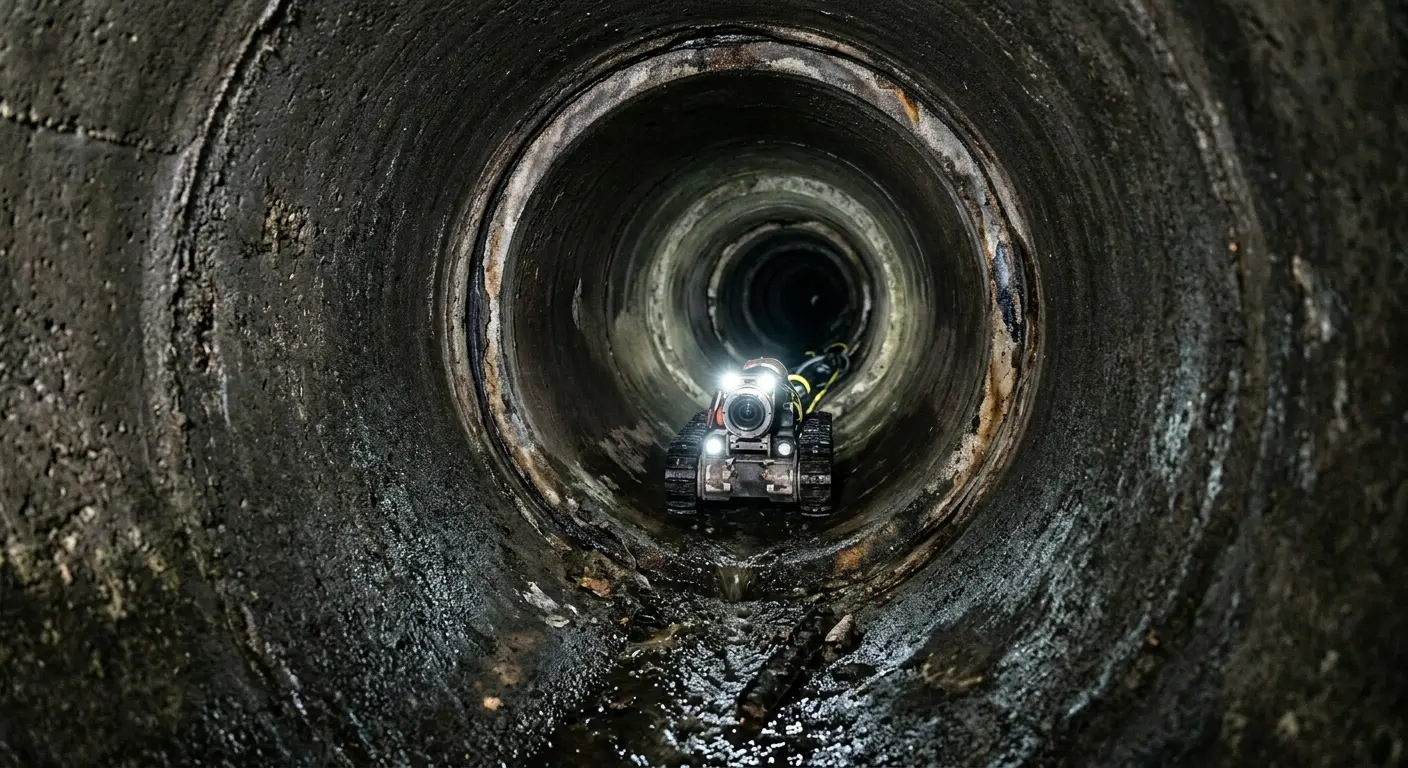 Robotic sewer camera inspecting pipe interior for Sewer Line Cleaning in Steamboat Springs